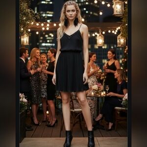 VICTORIA'S SECRET Elegant Black Pleated Dress